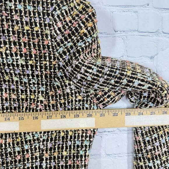 Sag Harbor Tweed Blazer Women Size 14 Petite Windowpane Front Slip Pockets Lined - Picture 8 of 9